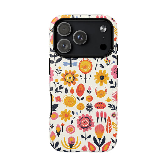 iPhone 17 Pro magsafe phone case - Colourful Floral Pattern