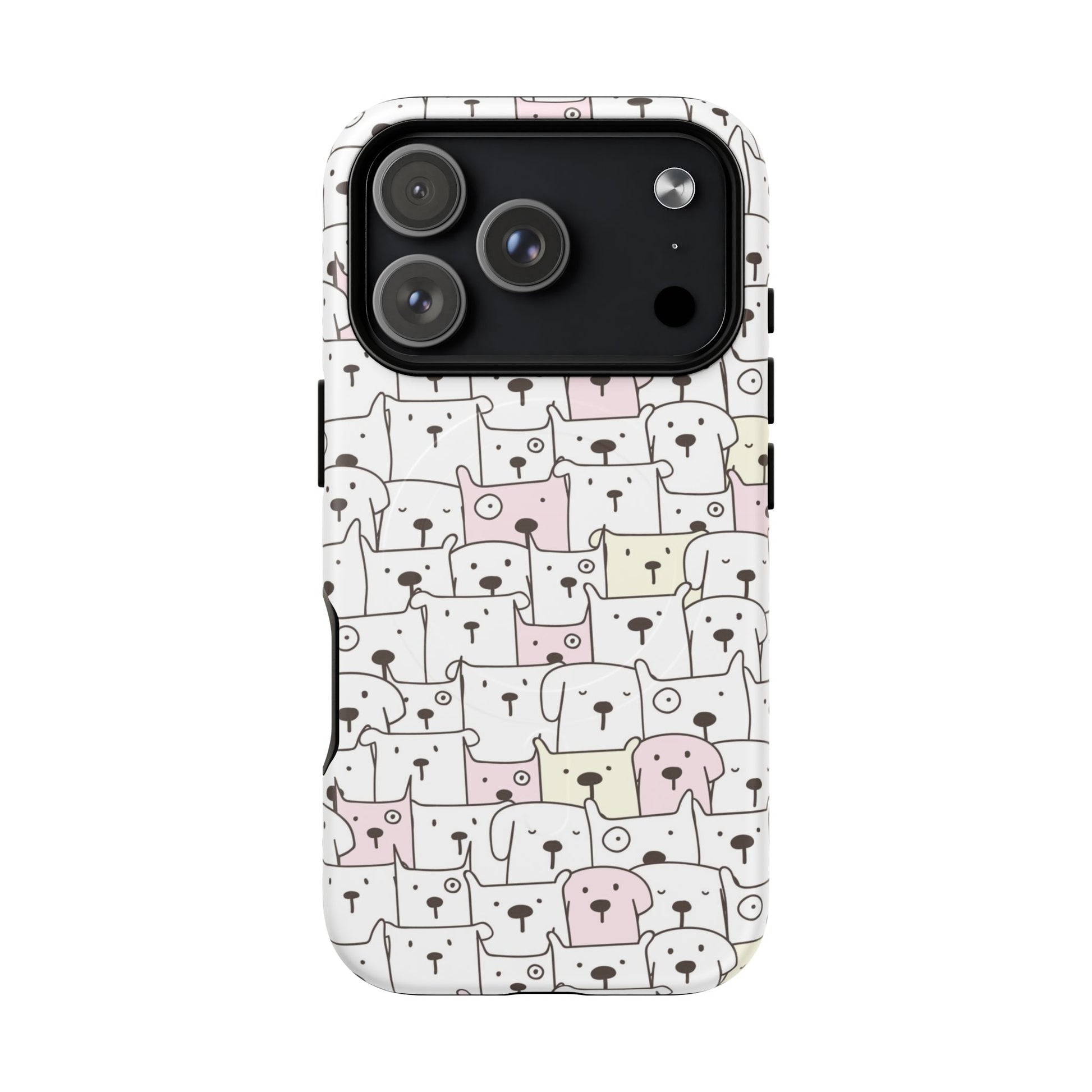 iPhone 17 Pro magsafe phone case - Cute Yellow Pink Dogs Drawing