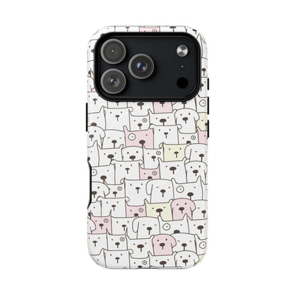 iPhone 17 Pro magsafe phone case - Cute Yellow Pink Dogs Drawing