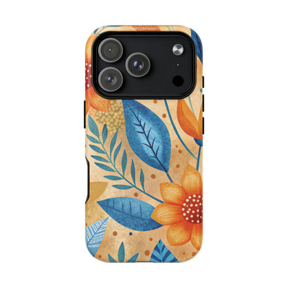 iPhone 17 Pro magsafe phone case - Orange Blue Floral