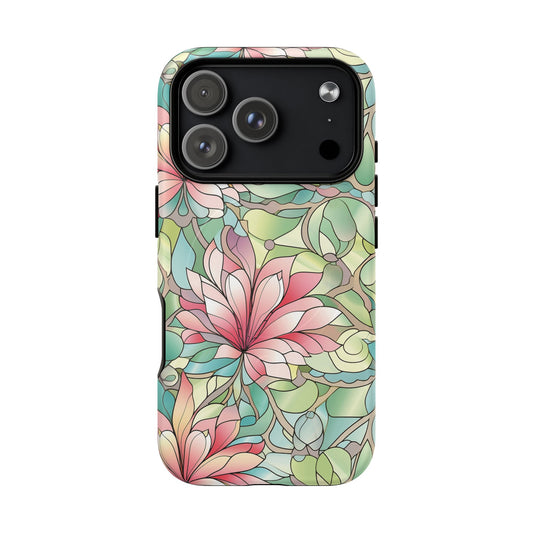 iPhone 17 Pro magsafe phone case - Pastel Flower Stained Glass