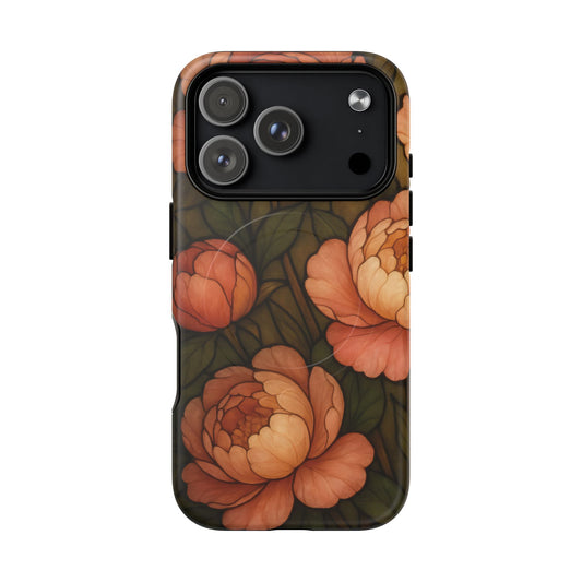 iPhone 17 Pro magsafe phone case - Peony Stained Glass