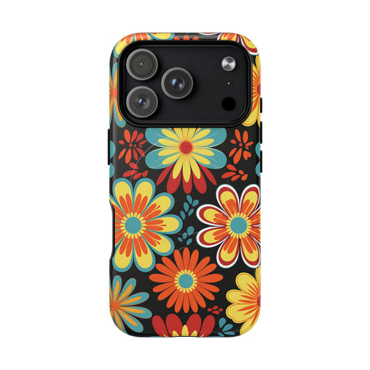 iPhone 17 Pro magsafe phone case - Retro Style Flowers Pattern
