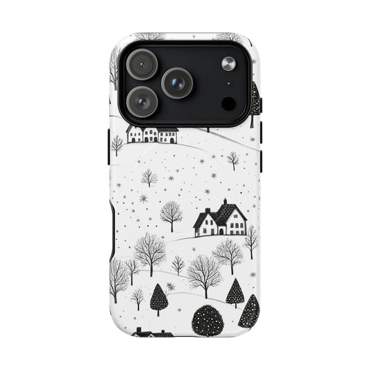 iPhone 17 Pro magsafe phone case - Snowy Village