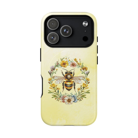 iPhone 17 Pro magsafe phone case - Whimsical Bee with Floral