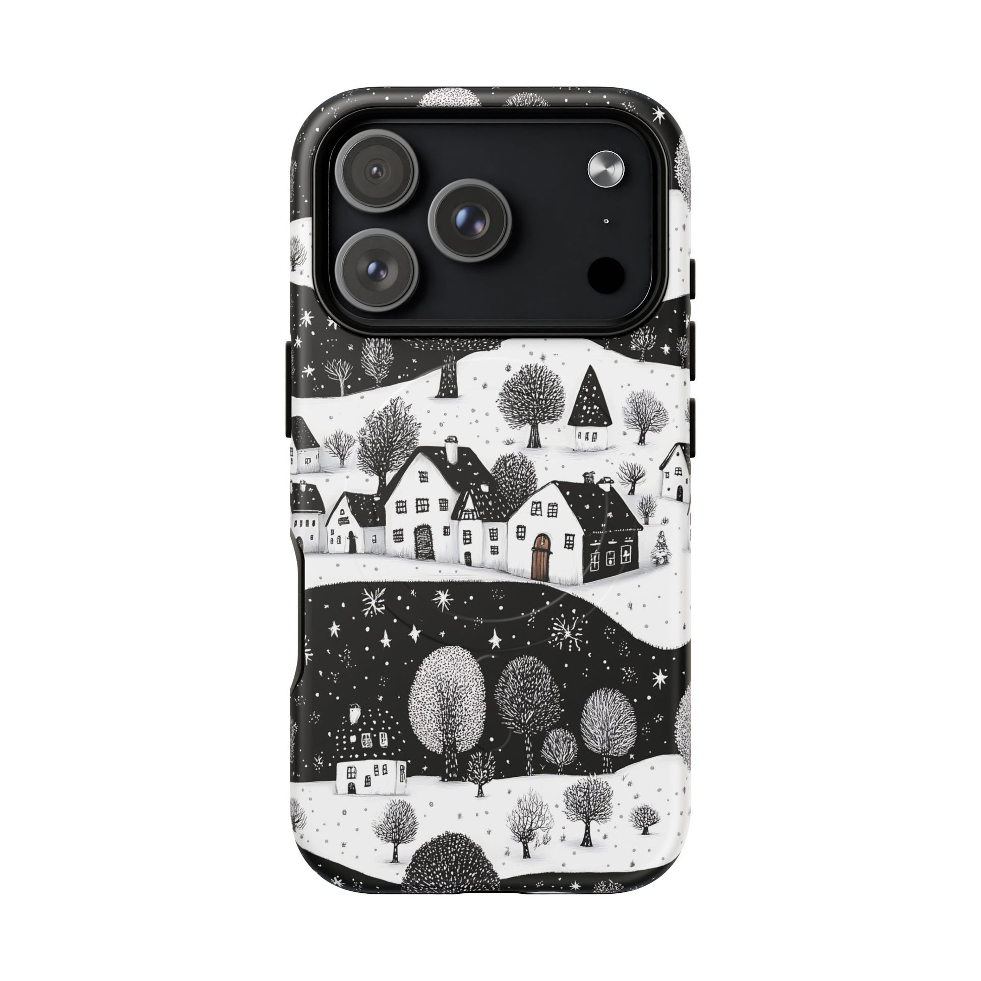 iPhone 17 Pro magsafe phone case - Winter Village Night