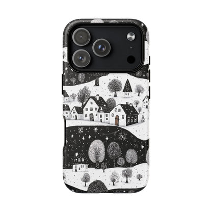 iPhone 17 Pro magsafe phone case - Winter Village Night