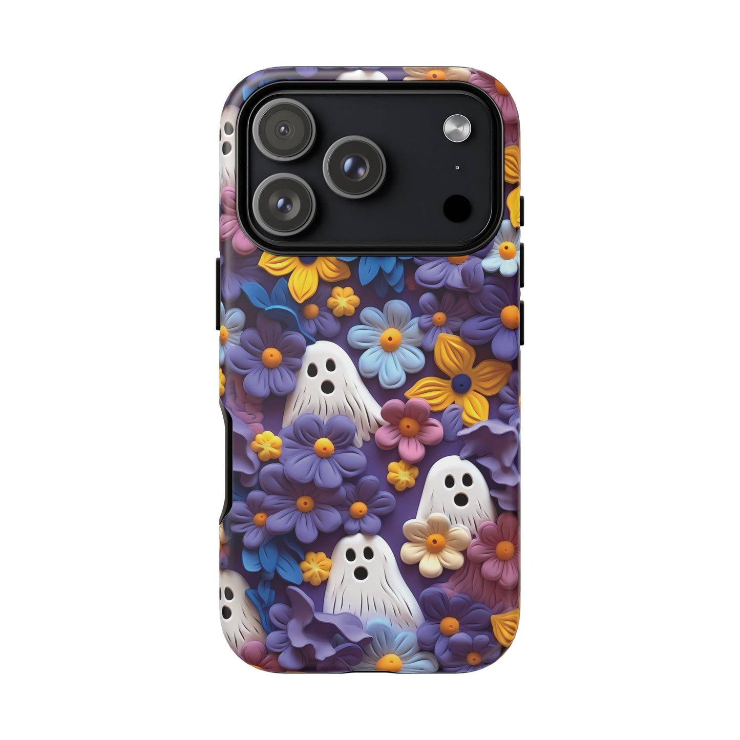iPhone 17 Pro phone case - Clay Flowers & Ghosts