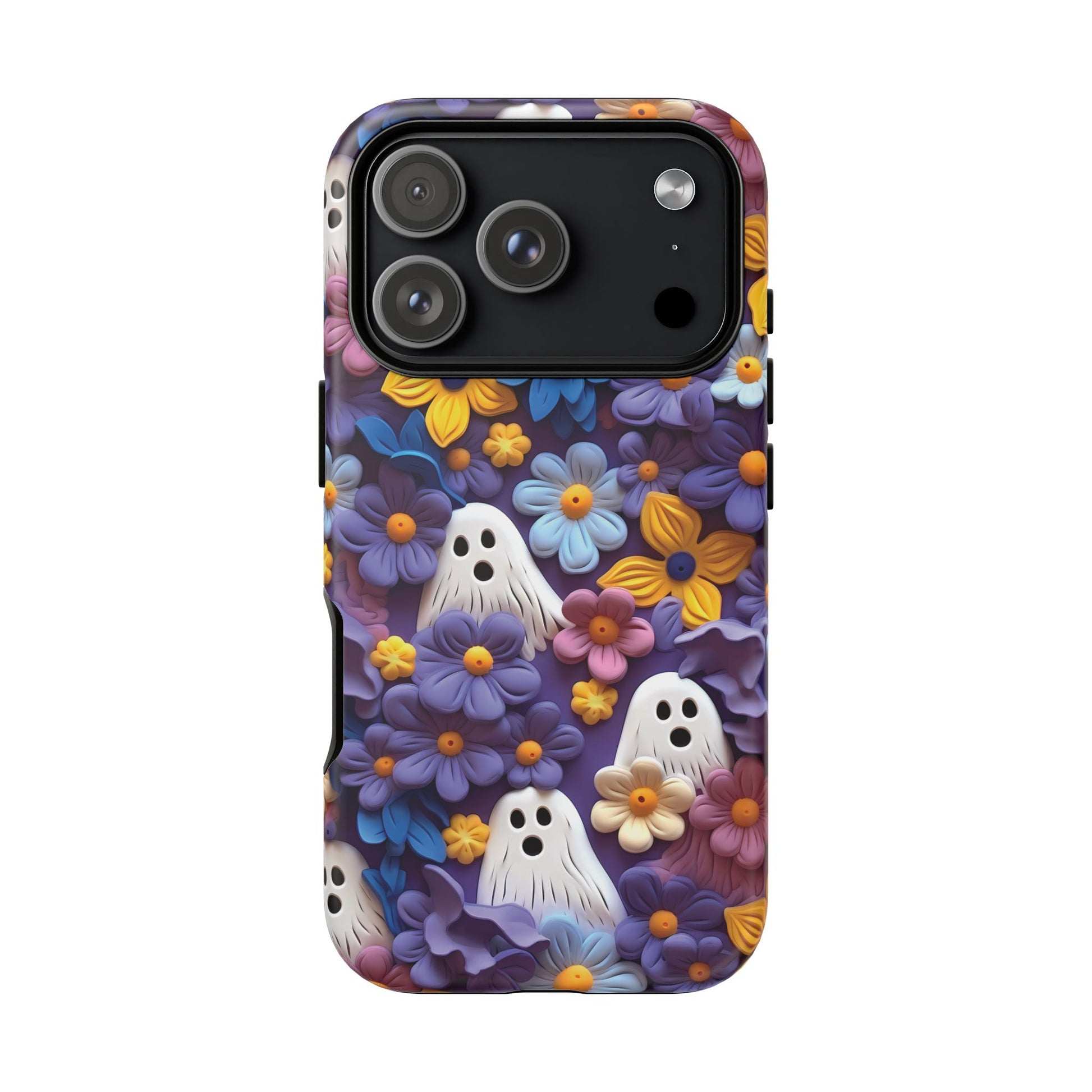 iPhone 17 Pro phone case - Clay Flowers & Ghosts
