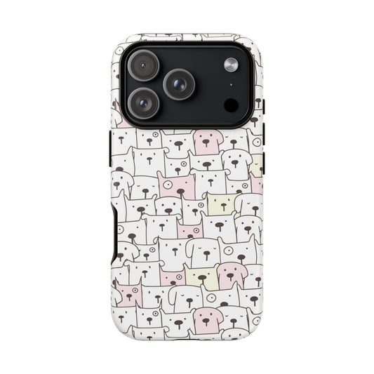 iPhone 17 Pro phone case -Cute Yellow Pink Dogs Drawing