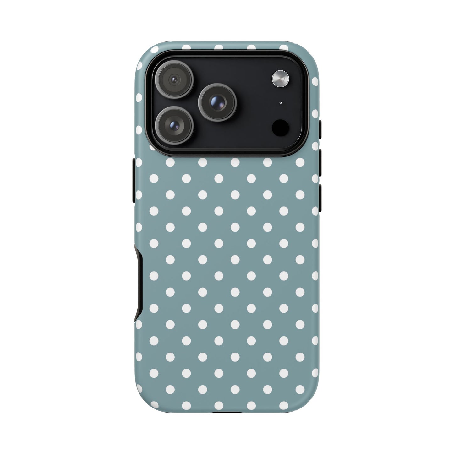 iPhone 17 Pro phone case - Dusty Blue Polka