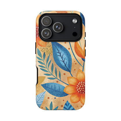iPhone 17 Pro phone case - Orange Blue Floral