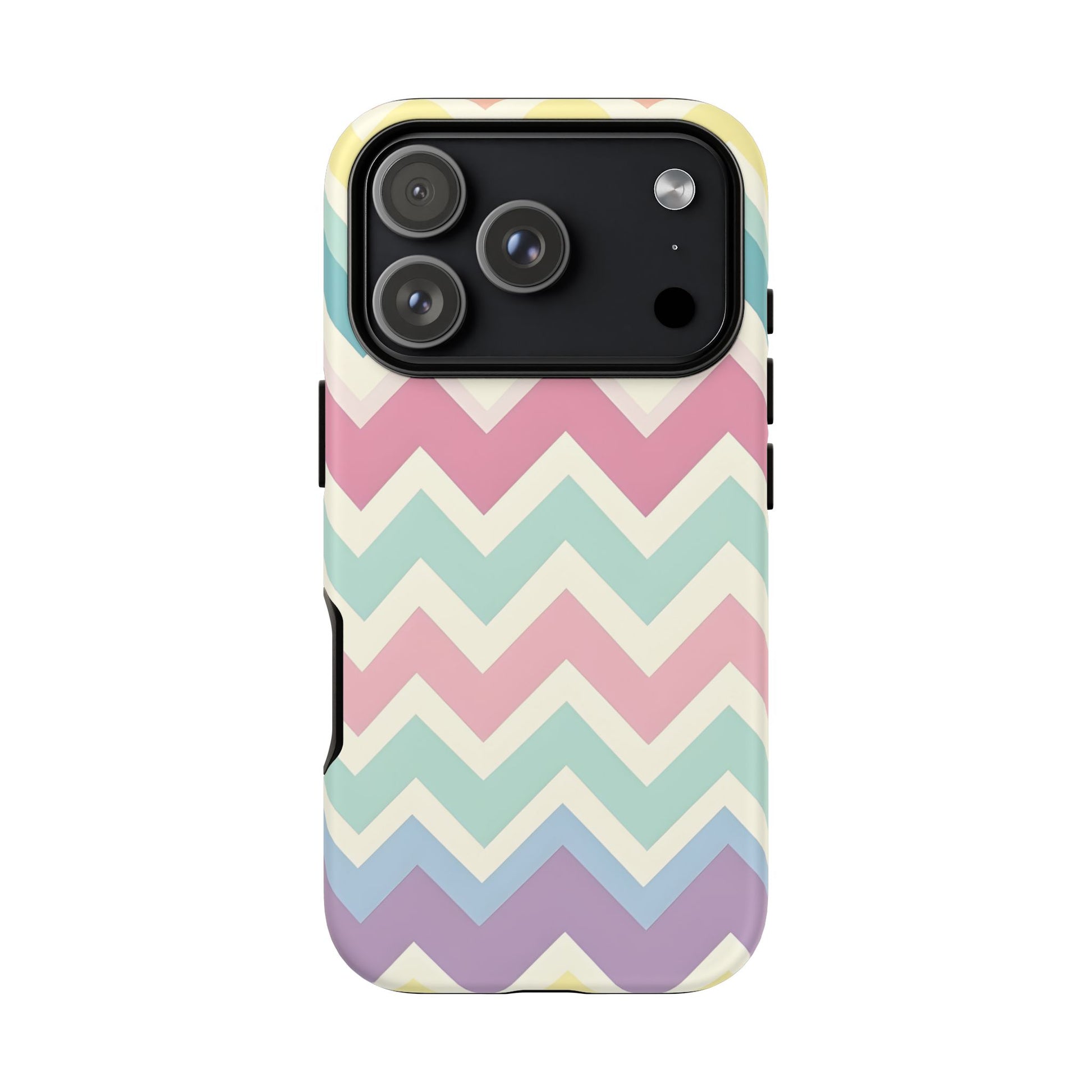 iPhone 17 Pro phone case - Pastel Chevron Pattern