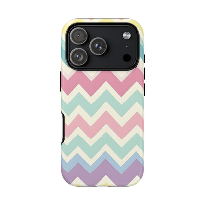 iPhone 17 Pro phone case - Pastel Chevron Pattern