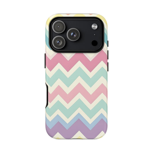 iPhone 17 Pro phone case - Pastel Chevron Pattern
