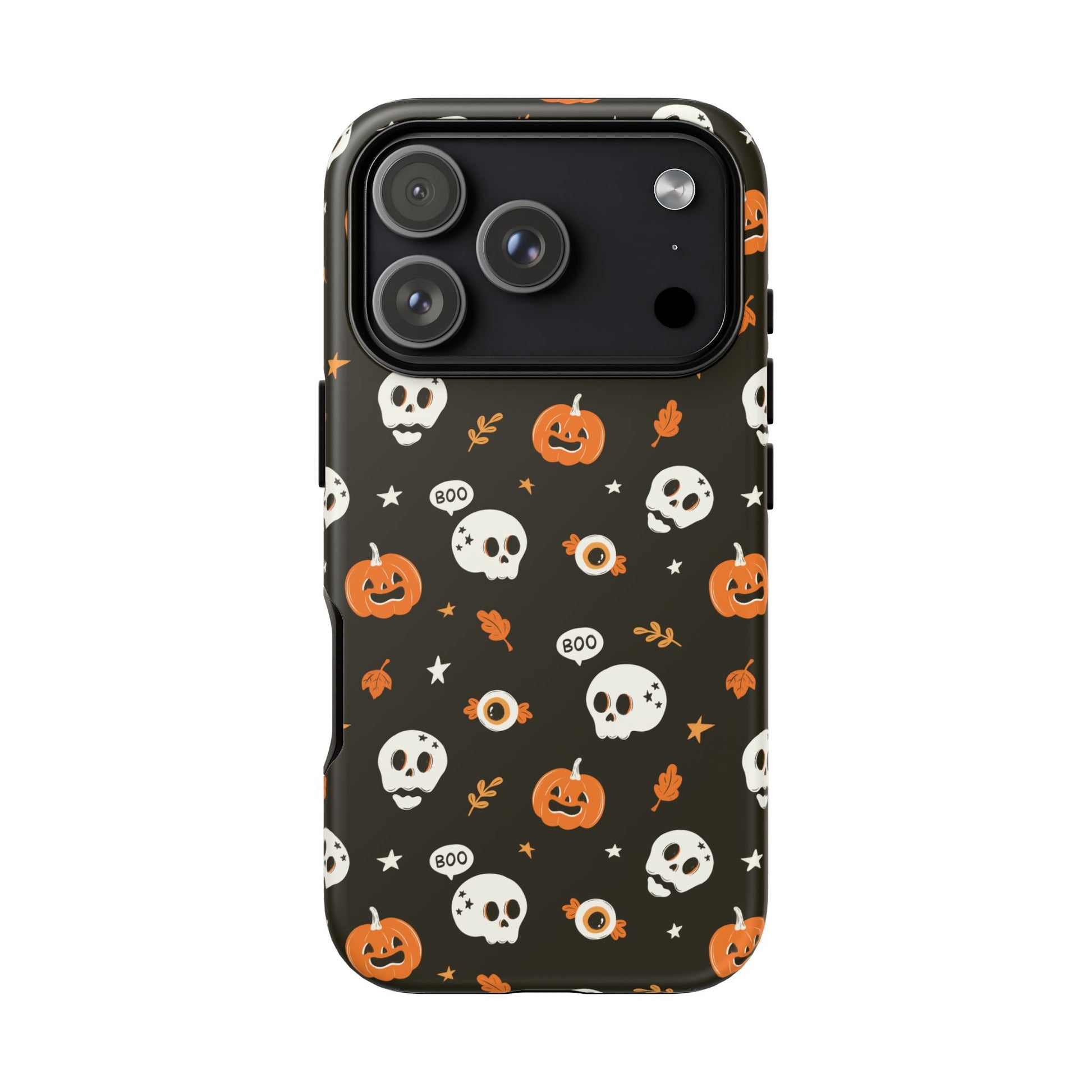 iPhone 17 Pro phone case - Pumpkin and Cute Skulls Pattern