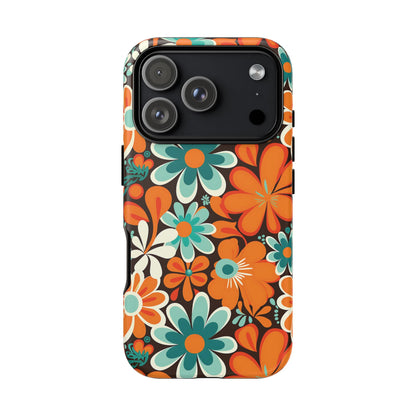 iPhone 17 Pro phone case - Retro Groovy Floral