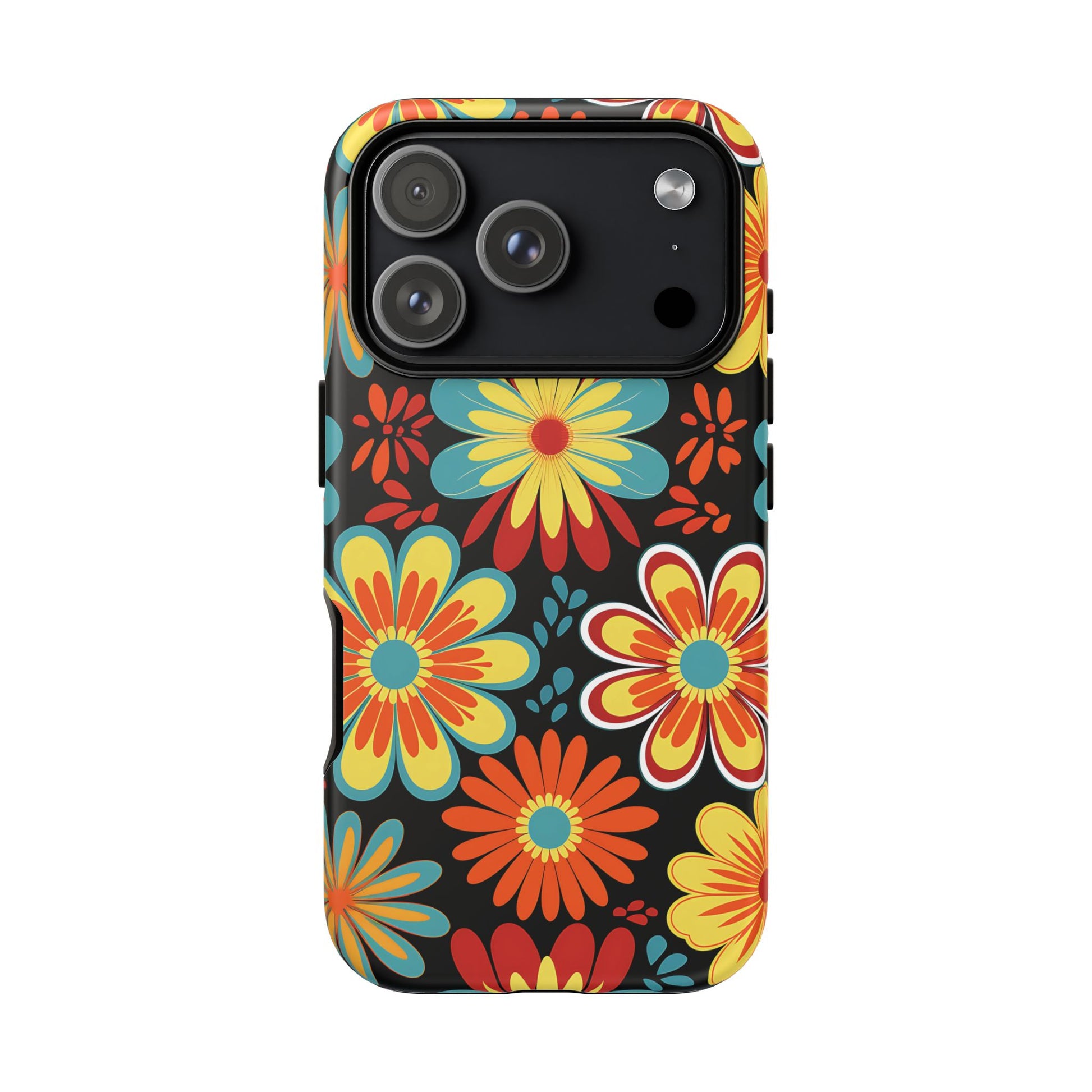 iPhone 17 Pro phone case - Retro Style Flowers Pattern