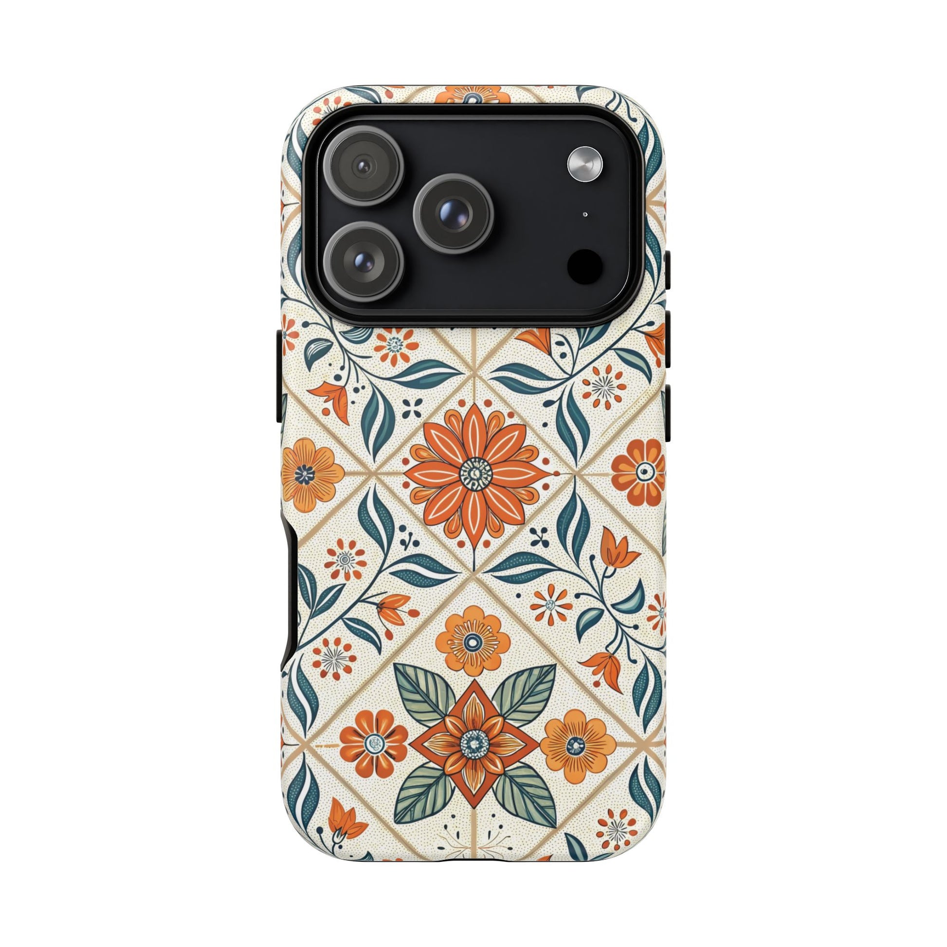 iPhone 17 Pro phone case - Tiles Floral Pattern