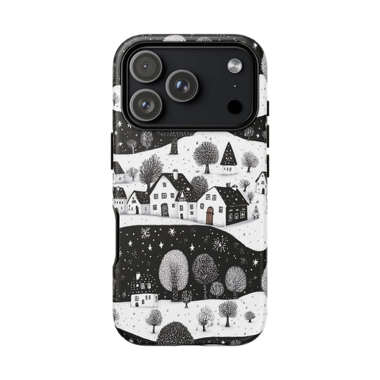 iPhone 17 Pro phone case - Winter Village Night