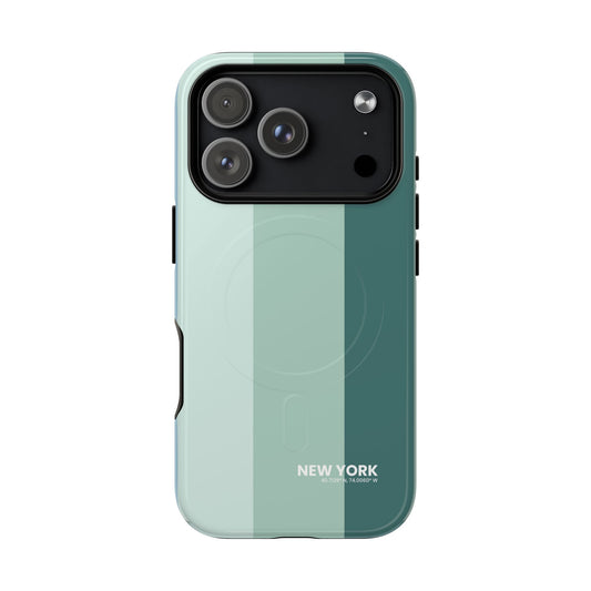 iPhone 17 series magnetic New York color block case for fast wireless charging