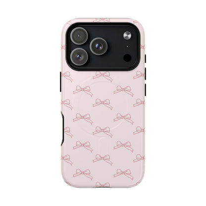 Minimalist Coquette ribbon MagSafe compatible iPhone case