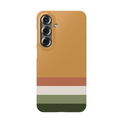 Minimalist ochre and terracotta snap on case for Samsung Galaxy devices