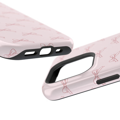 Subtle Coquette aesthetic repeating bow tough case