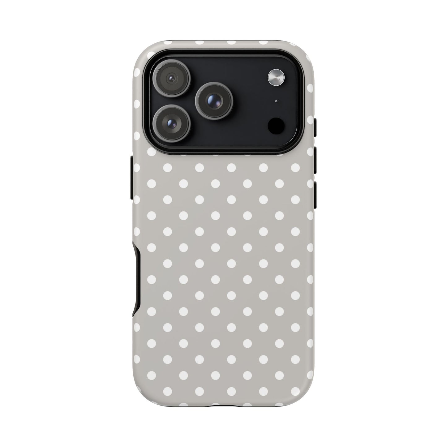 iPhone 17 Pro phone case - Grey Colour Polka Dots