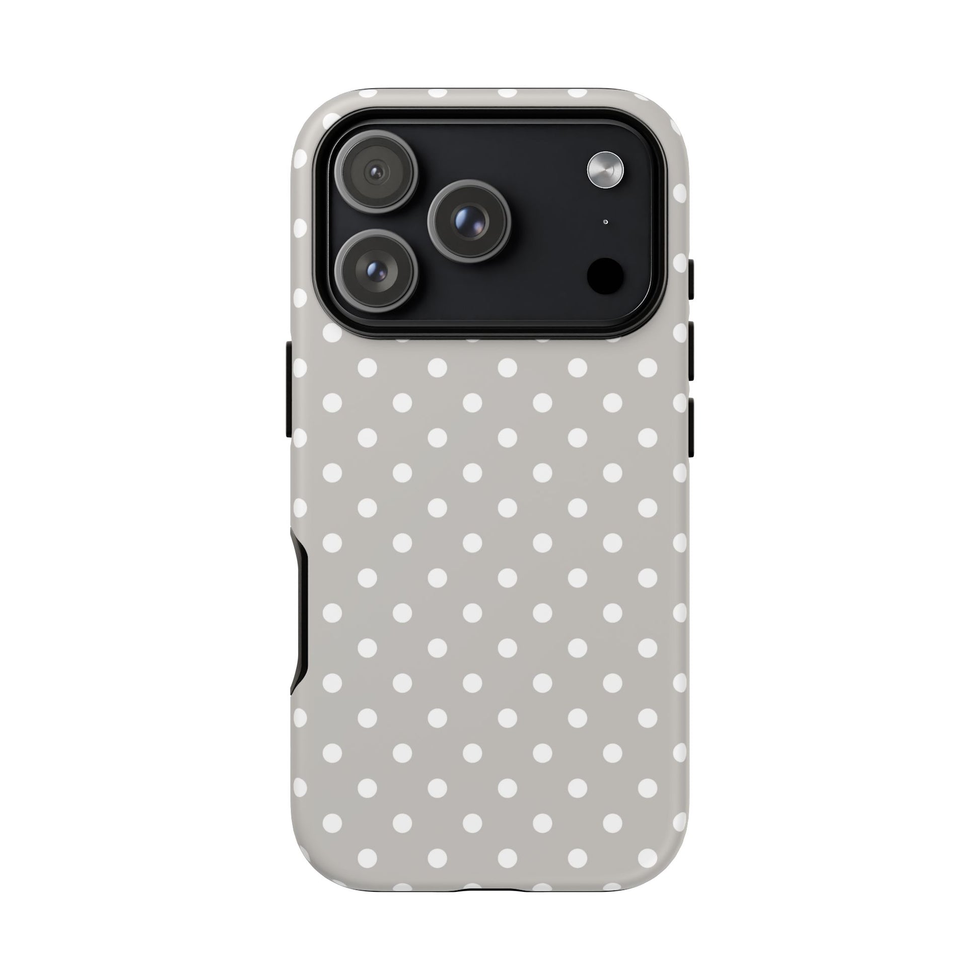 iPhone 17 Pro phone case - Grey Colour Polka Dots