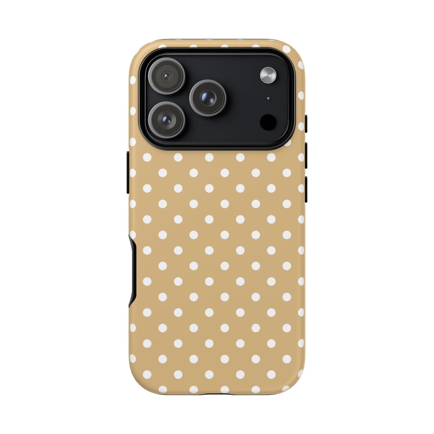 iPhone 17 Pro phone case - Latte Polka Dot