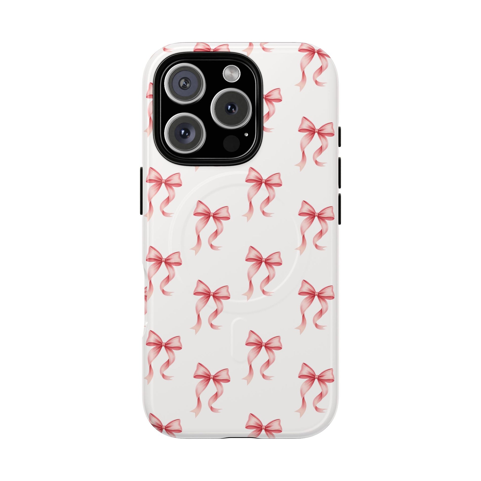 iPhone 16 Pro Pink bow MagSafe compatible phone case