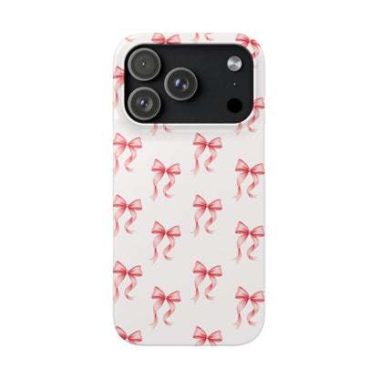 Pink bow pattern elegant and lightweight iPhone 17 phone case