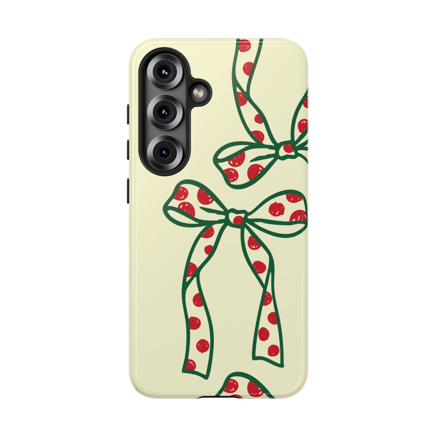 Playful red polka dot bow protective phone case