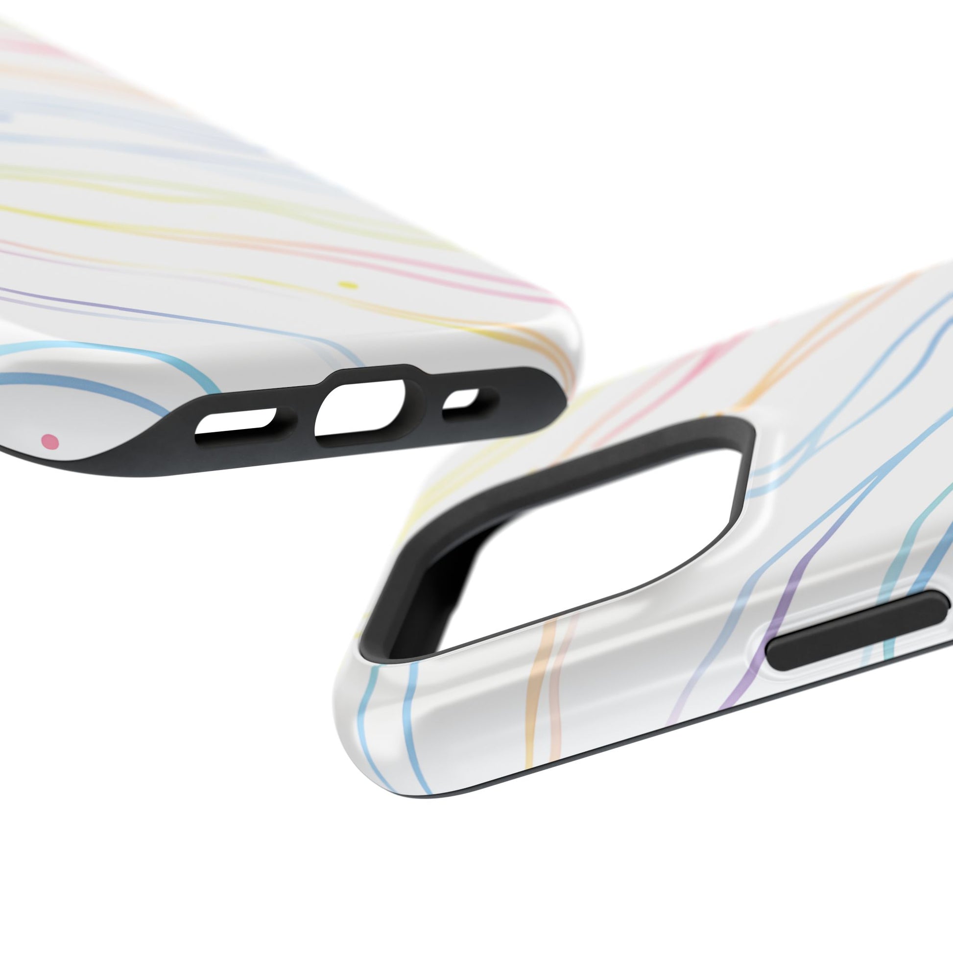 Clear, open ports on Prism Curves tough phone case