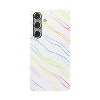 Samsung Galaxy S24 snap phone case - Colourful Curved Lines