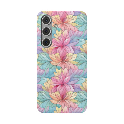 Samsung Galaxy S24 snap phone case - Colourful Flower Stained Glass