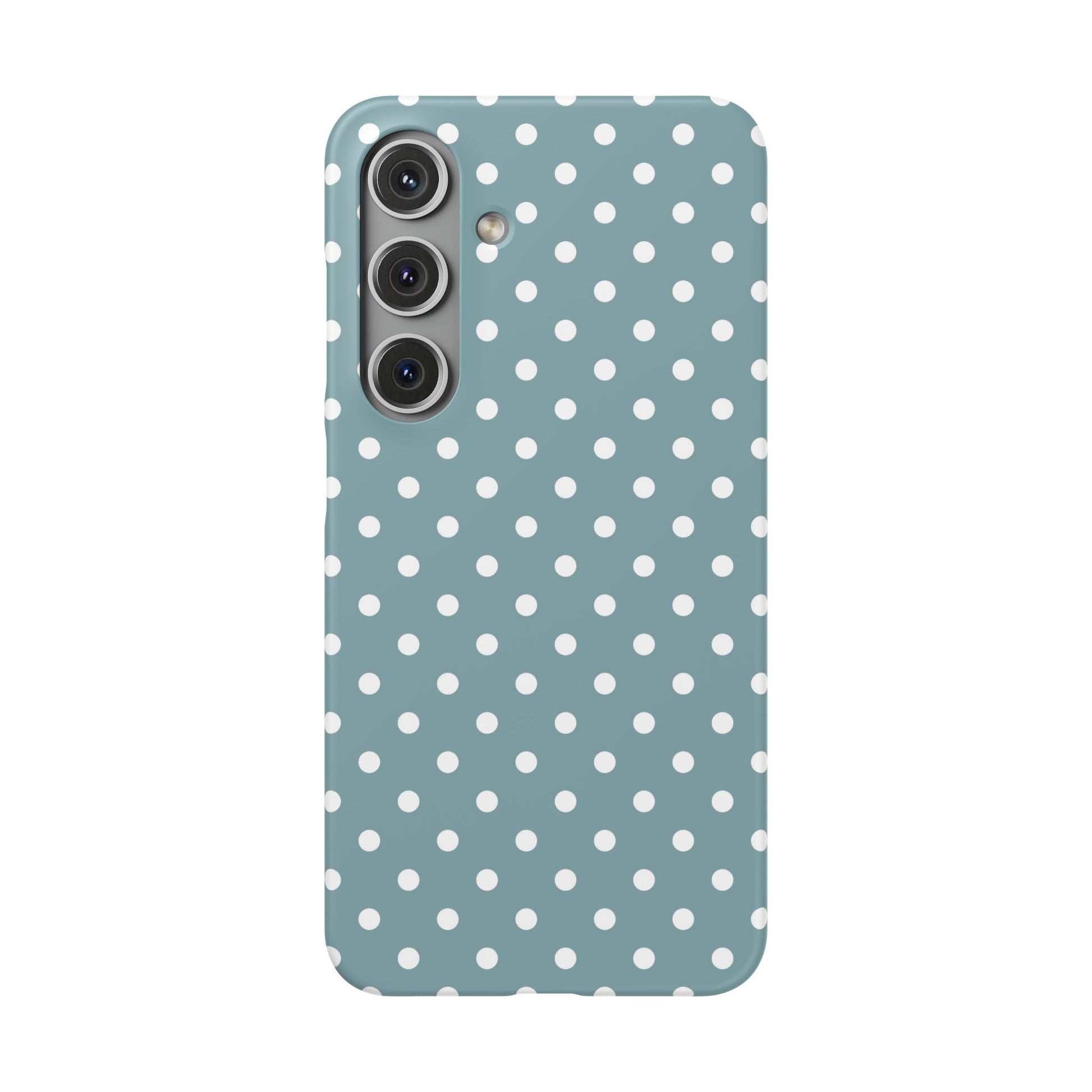 Samsung Galaxy S24 snap phone case - Dusty Blue Polka