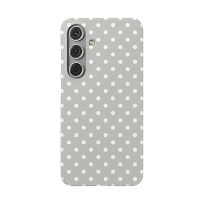 Samsung Galaxy S24 snap phone case - Grey Colour Polka Dots