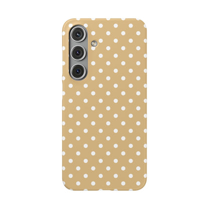Samsung Galaxy S24 snap phone case - Latte Polka Dot