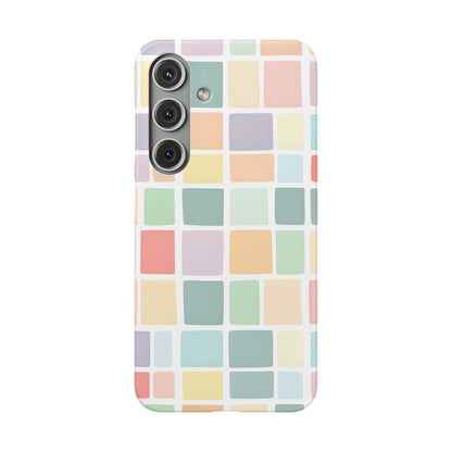 Samsung Galaxy S24 snap phone case - Pastel Blocks