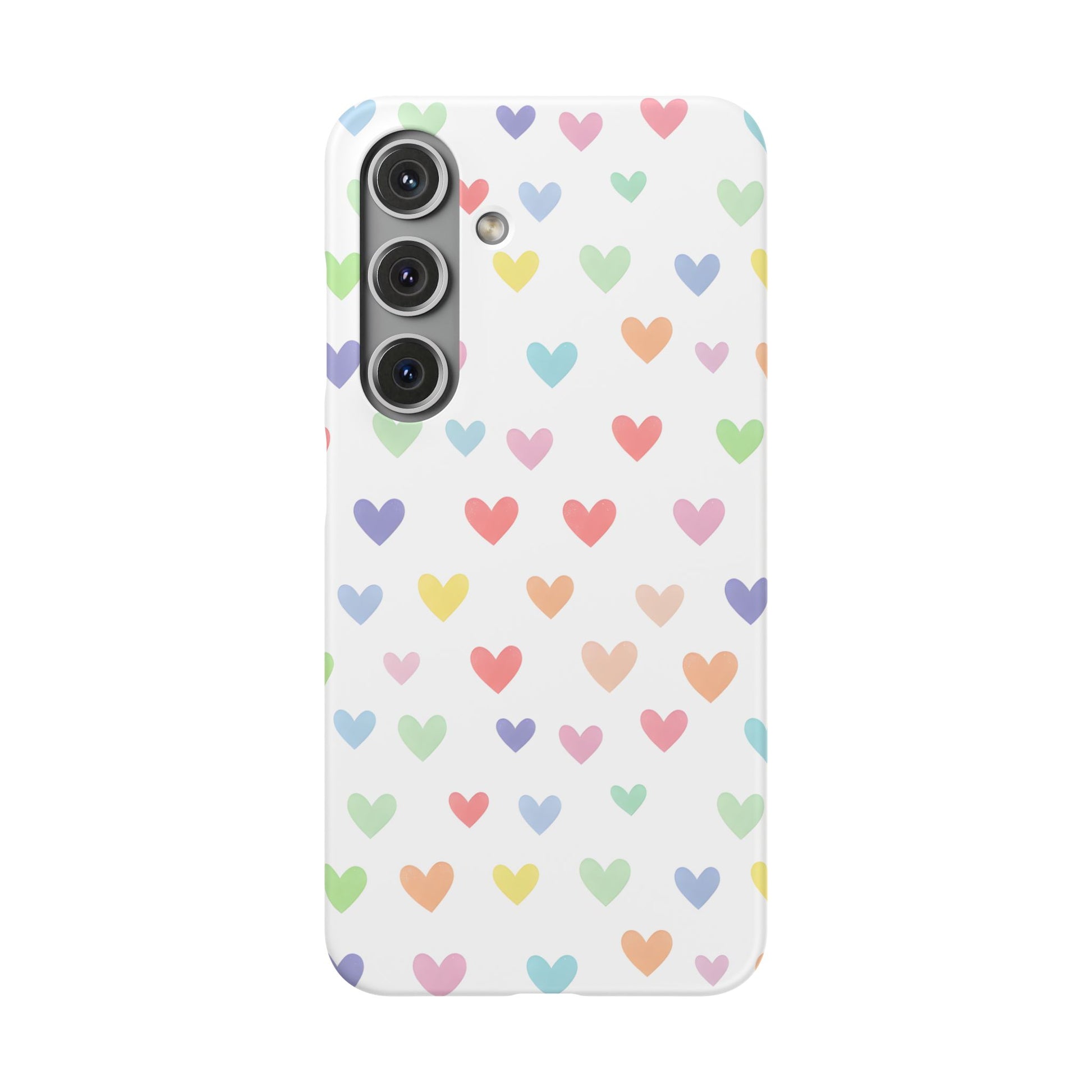 Samsung Galaxy S24 snap phone case - Pastel Heart Shapes Pattern