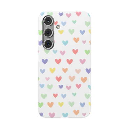Samsung Galaxy S24 snap phone case - Pastel Heart Shapes Pattern