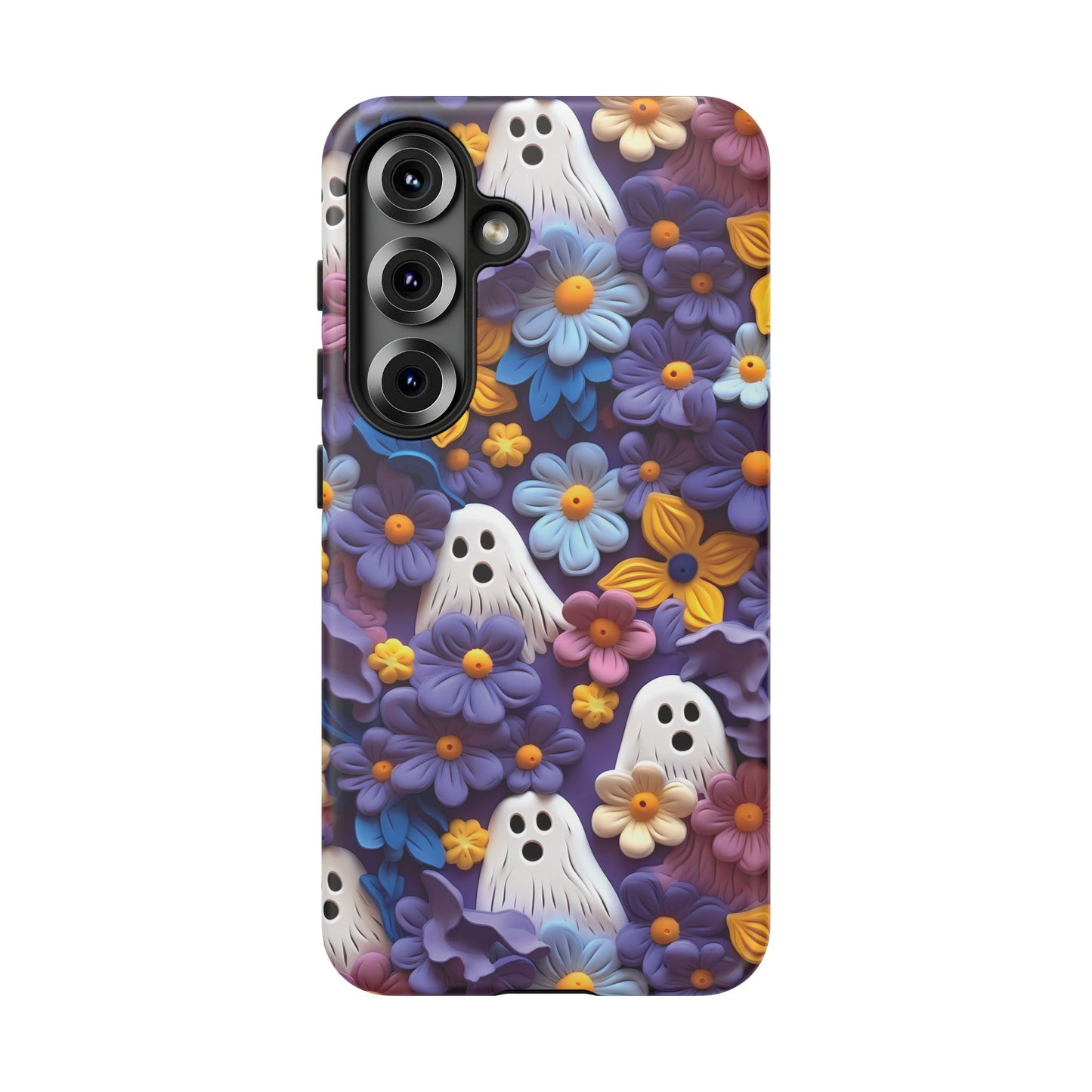 Samsung Galaxy S25 phone case - Clay Flowers & Ghosts
