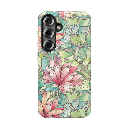 Samsung Galaxy S25 phone case - Pastel Flower Stained Glass
