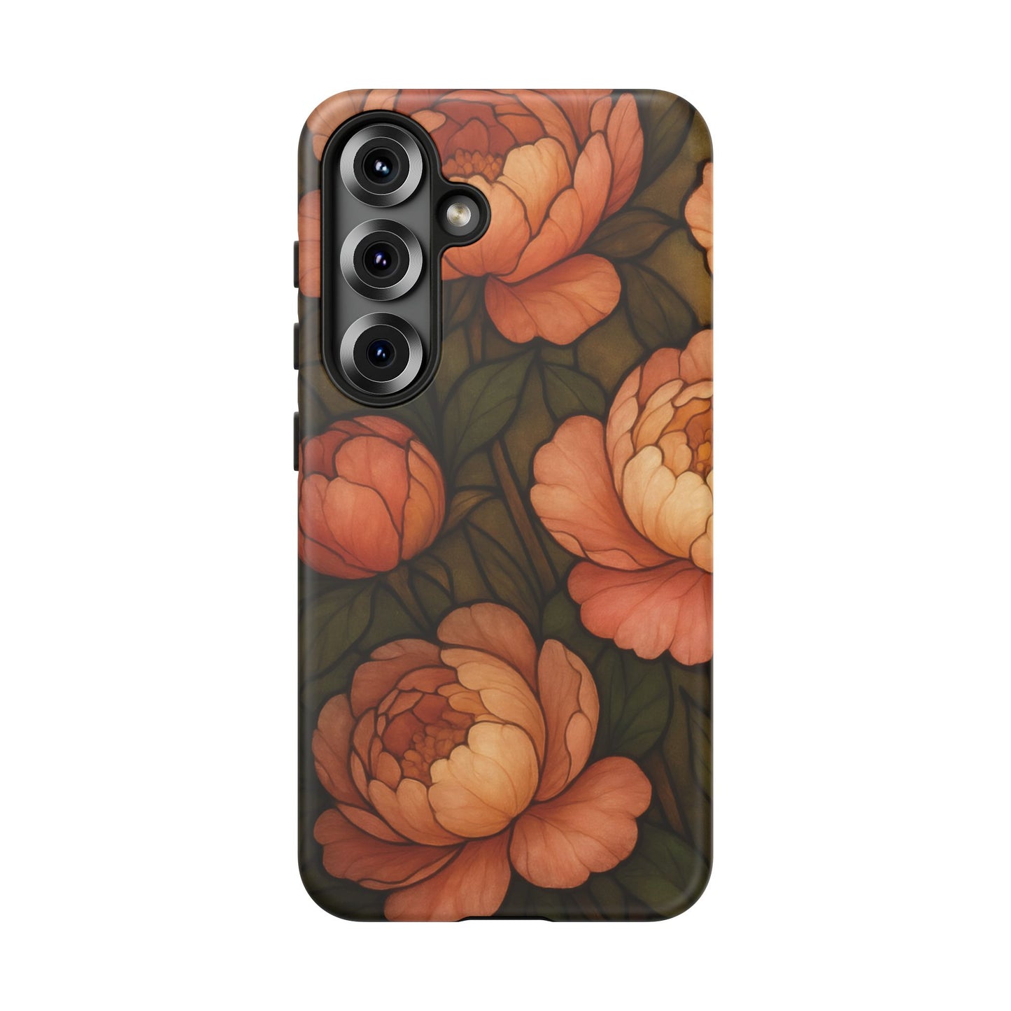 Samsung Galaxy S25 phone case - Peony Stained Glass