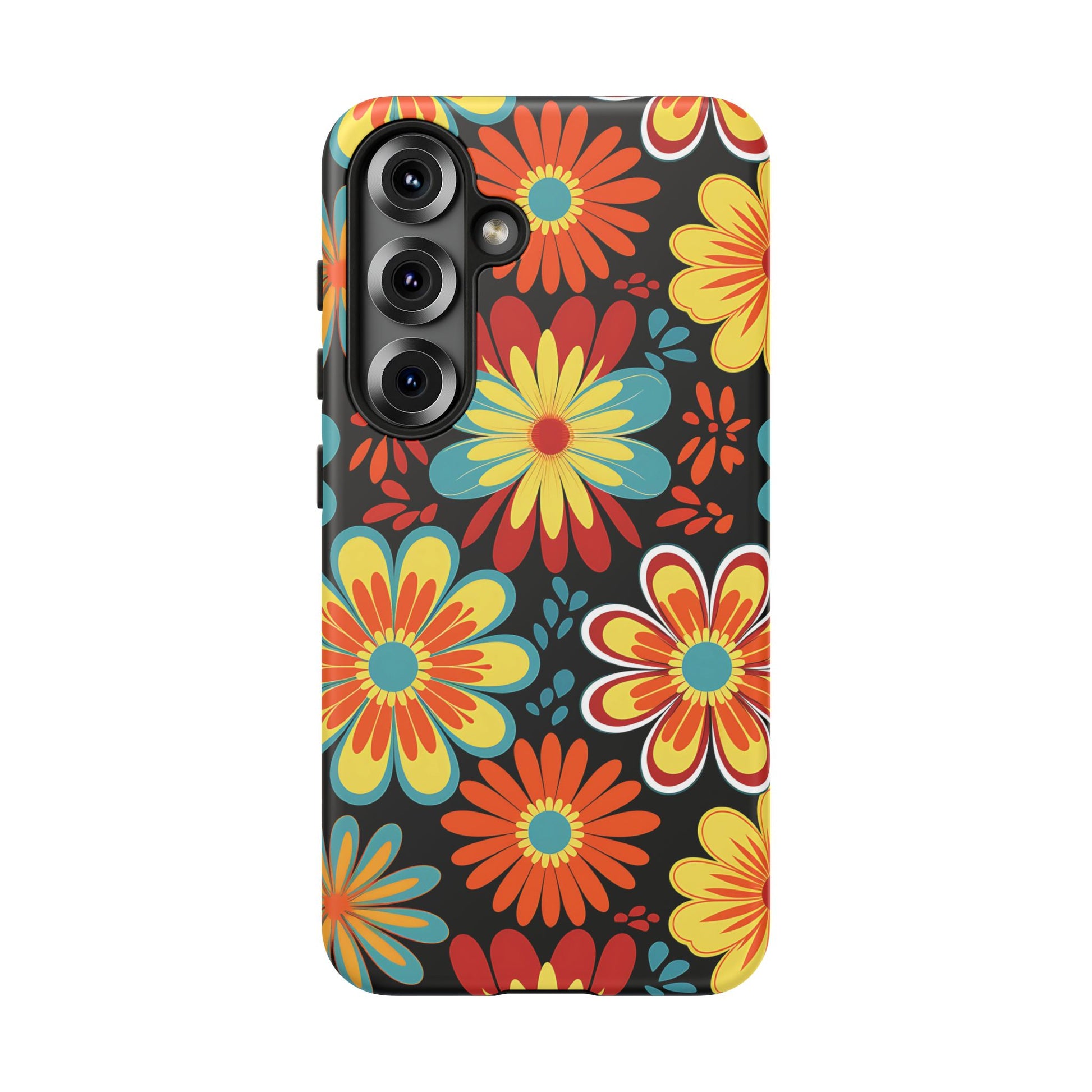 Samsung Galaxy S25 phone case - Retro Style Flowers Pattern