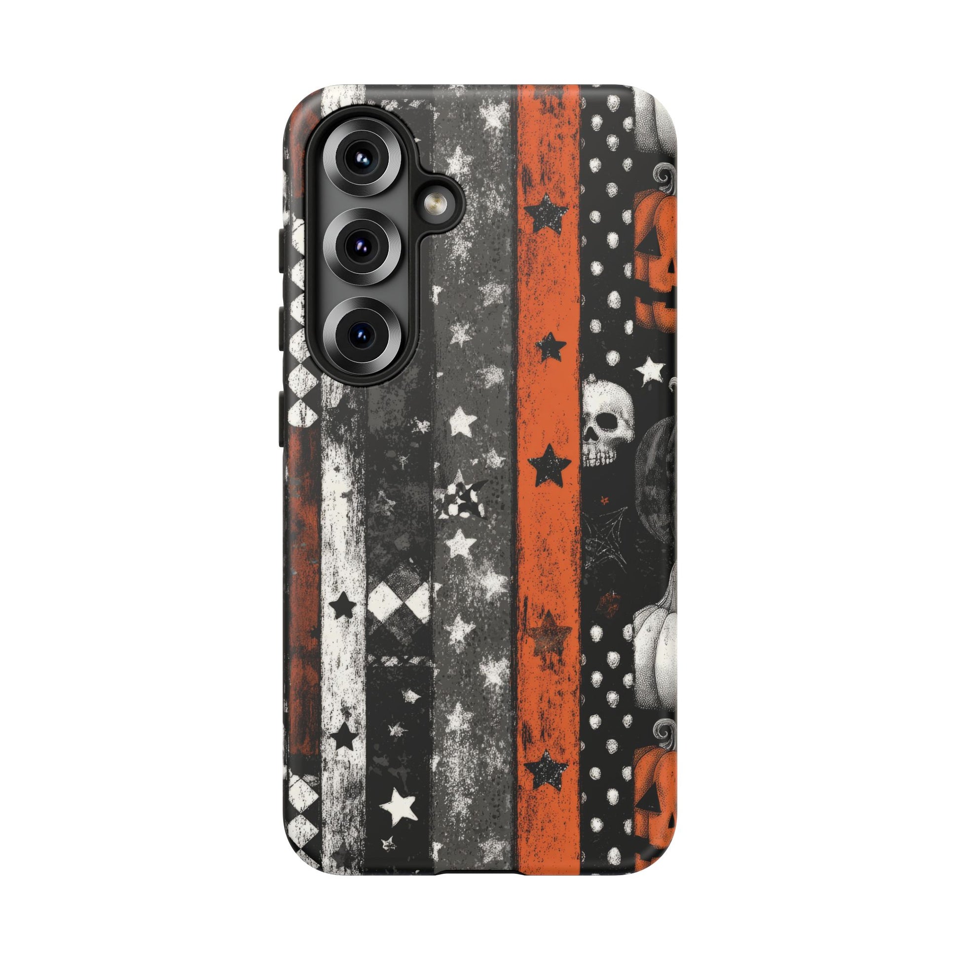 Samsung Galaxy S25 phone case - 
Vintage Collage Pumpkin Skull Pattern