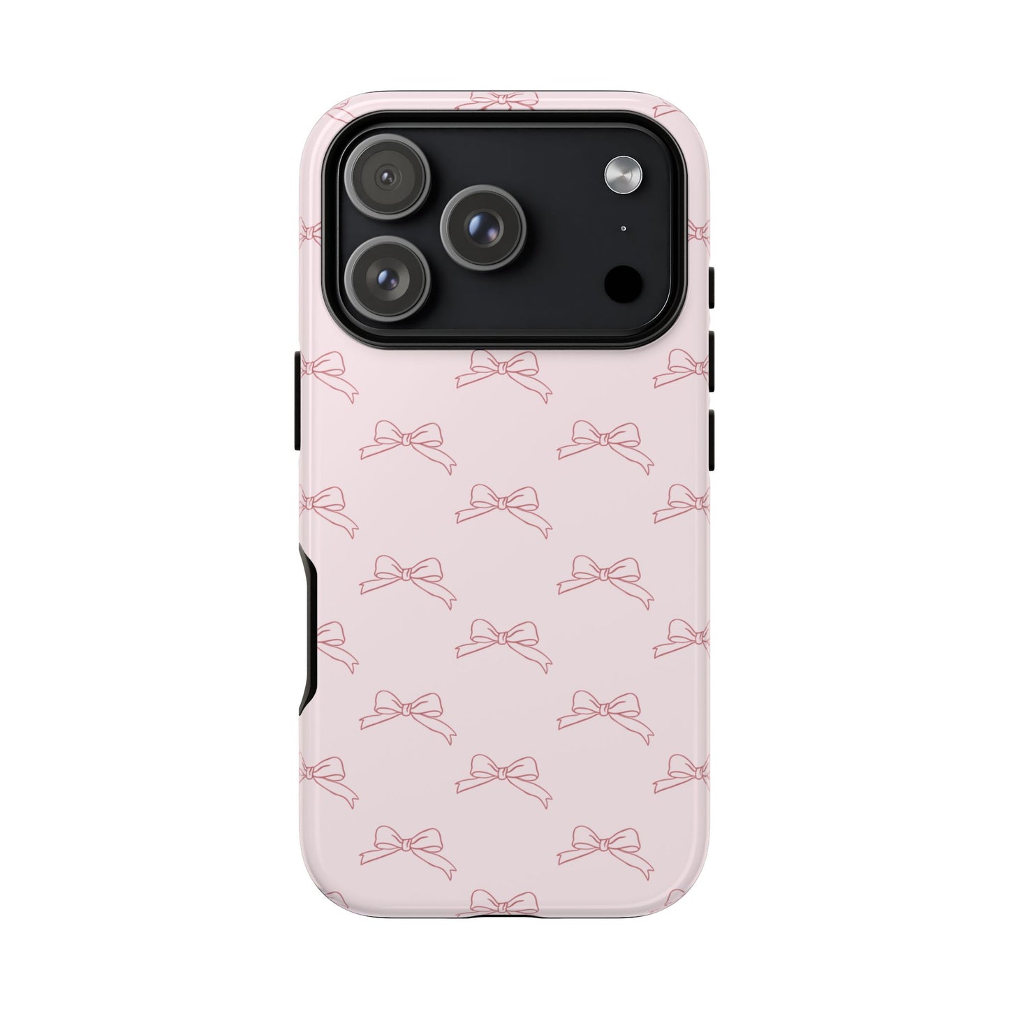 Simple line drawing pink bow pattern tough case