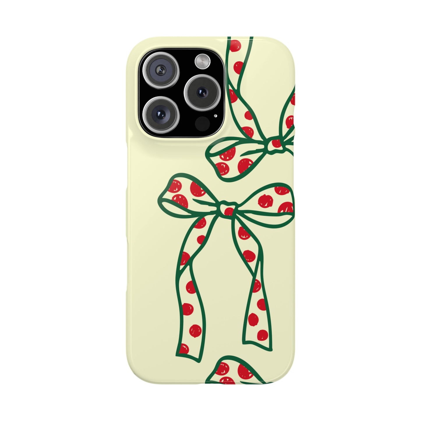 Slim Snap phone case red polka dot bow